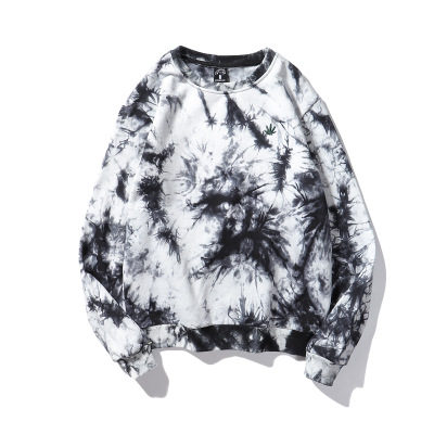 Men’s high quality 100%cotton french terry custom logo pullover tie dye crewneck sweatshirt Featured Image